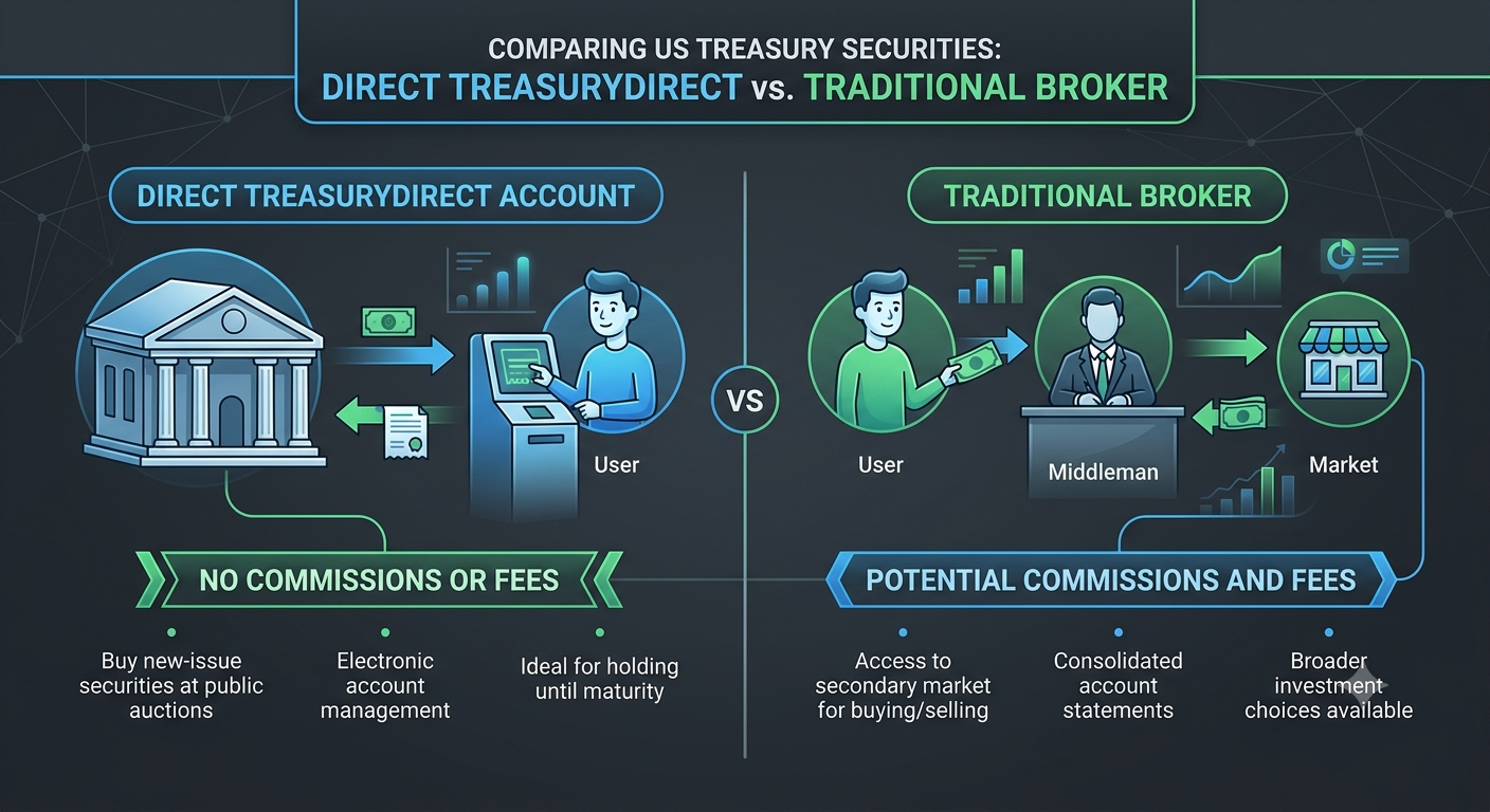 Comparing US Treasury Securities: Direct TreasuryDirect vs Traditional Broker